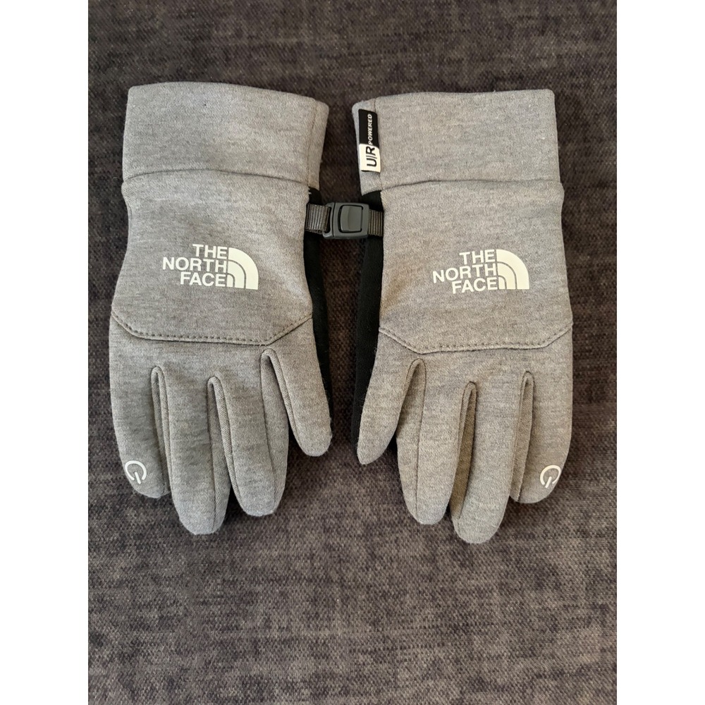 The North Face Kids Etip Touchscreen Gloves Grey Black Size Small UR Powered